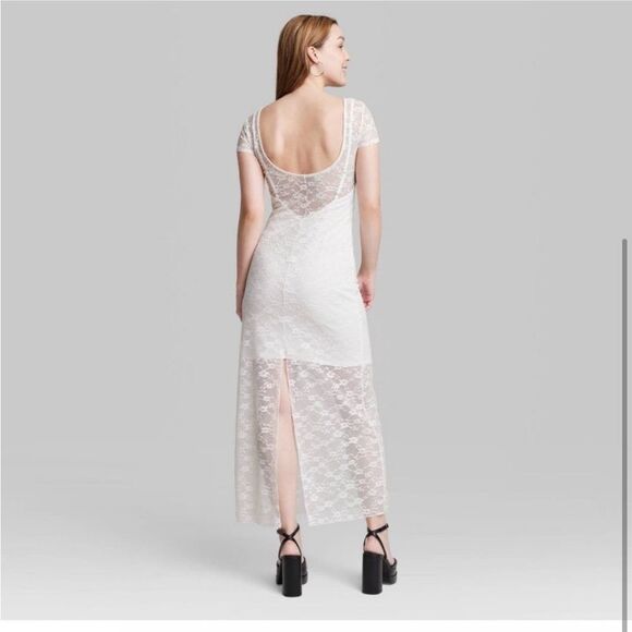 Wild Fable White Lace Overlay Maxi Dress XS - Picture 2 of 8